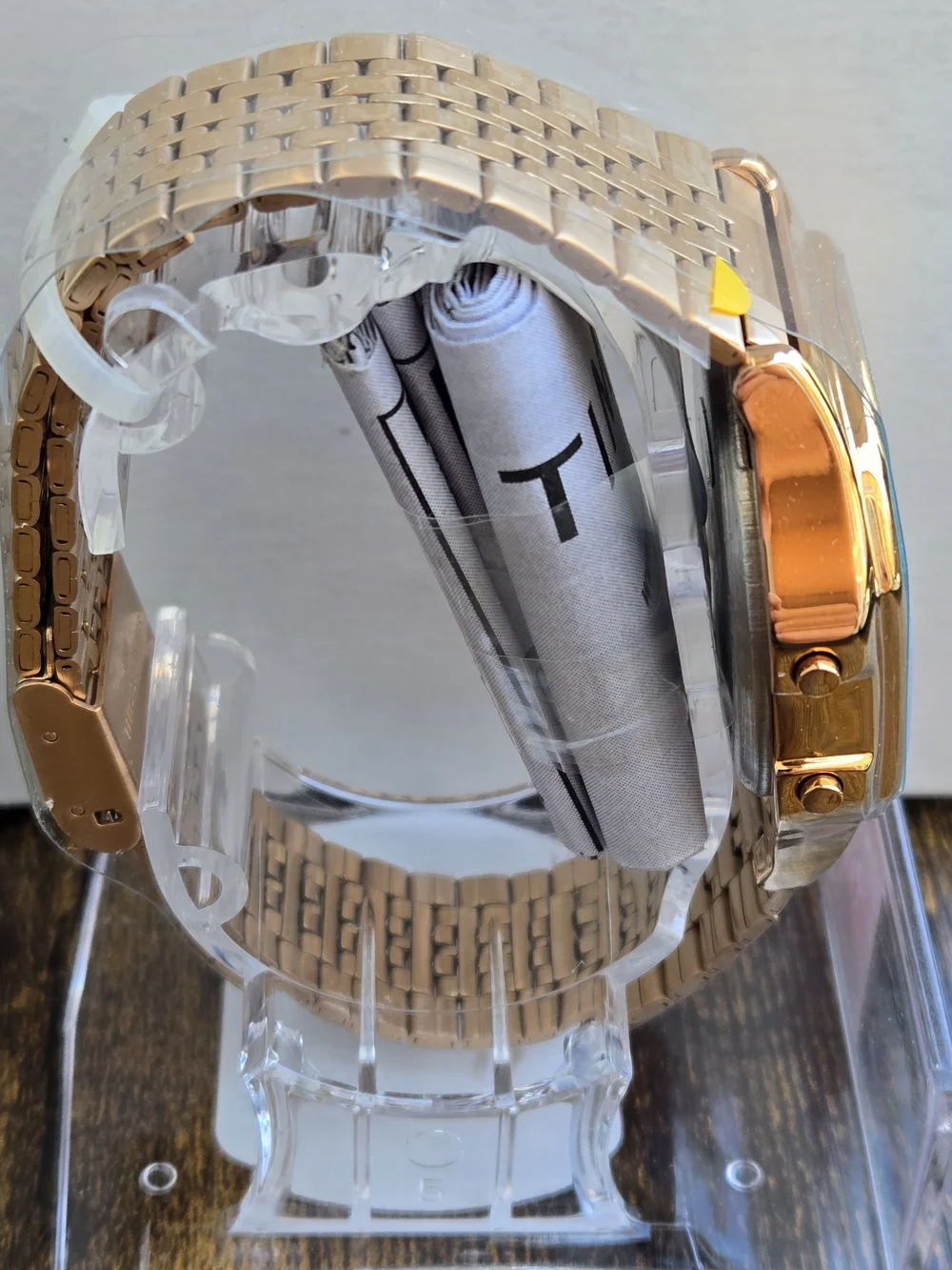Timex Classic Digital Indiglo Watch - Rose Gold with Blue Dial